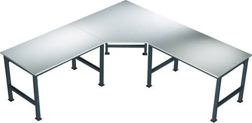 Manuflex AU0047.7016 Universal Fünfeck-Verkettungselement mit Kunststoff-Platte in Anthrazit für eine Tischtiefe von 80 cm - Bild 1