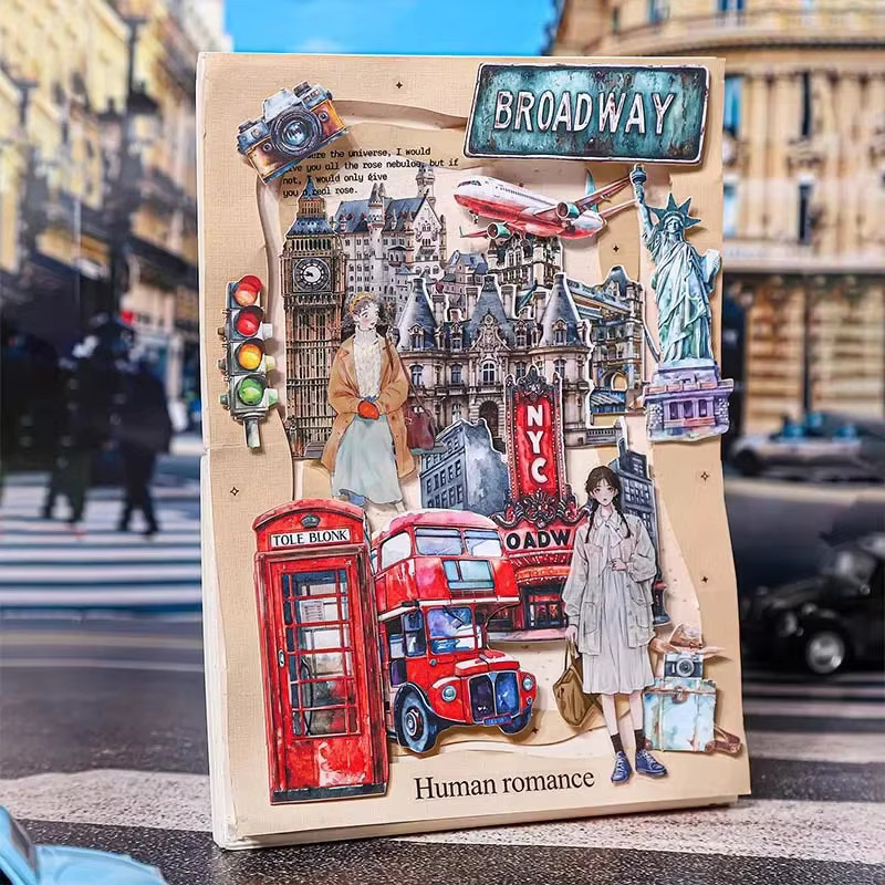 Global Journey Hard Card Aufkleber im 3er-Pack mit 6 europäischen Retro-Stilen für dein Journal, Mehrfarbig - Bild 3