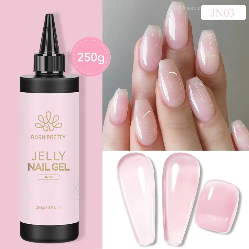 BORN PRETTY Milky White Jelly Nude Gel-Nagellack, 250 g, glänzend - Bild 1