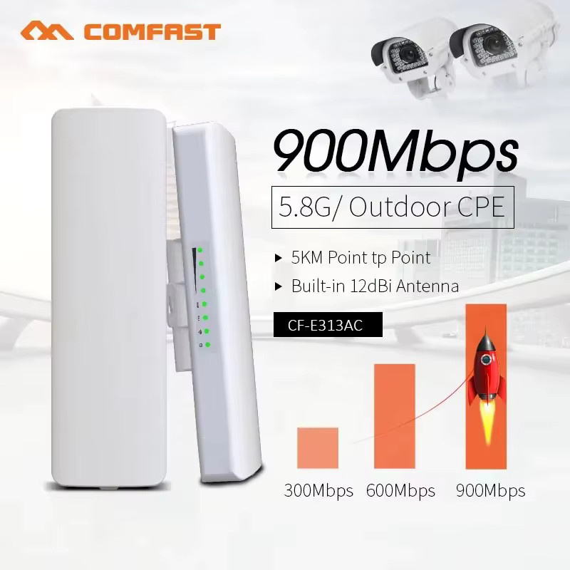 COMFAST Outdoor WLAN CPE 5.8G Langstrecken-Antennen-Repeater und Access Point Signalverstärker in Weiß - Bild 1