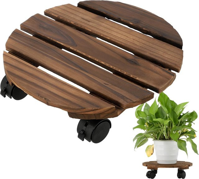 Neoglint Pflanzenständer für Wohnzimmer und Garten, freistehendes Blumenregal mit Rollen in Schwarz - Bild 1