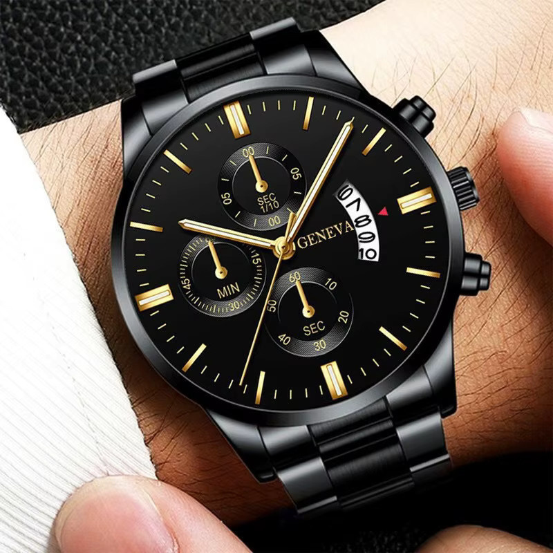 TVK Armbanduhr Edelstahl, Quarz, Schwarz, Herren - Bild 3