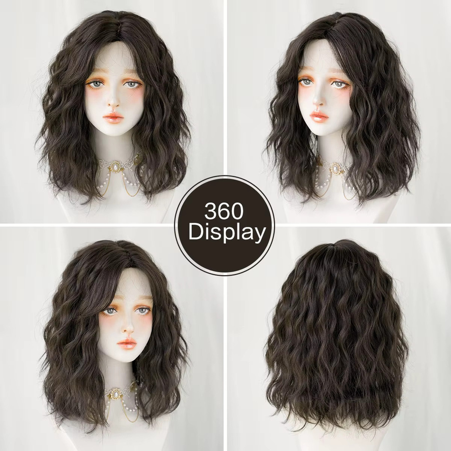 7JHH WIGS Perücke, schulterlang, wasserwellig, schwarz, Damen - Bild 4