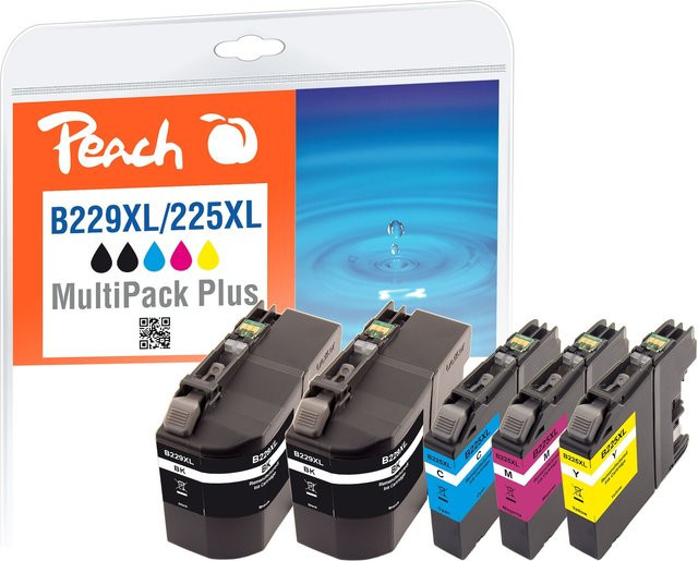 Peach B229 XLVALBP Druckerpatronen Set XL (2x Schwarz, Cyan, Magenta, Gelb) wiederaufbereitet für Brother LC-229XLVALBP, MFC-J5320DW und MFC-J5600 - Bild 1