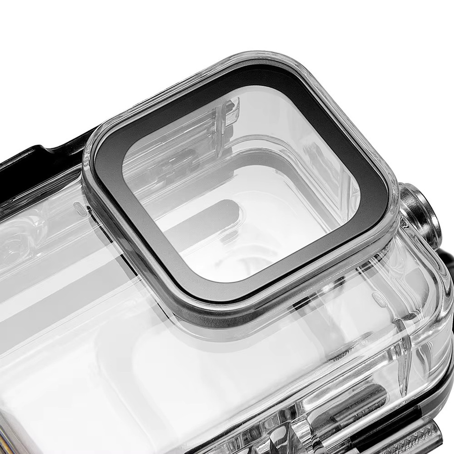 Wasserdichtes Unterwassergehäuse für GoPro Hero 12, 11, 10 und 9 in Schwarz für Tauchaufnahmen bis 60m - Bild 3
