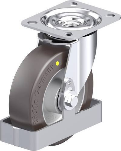 Blickle L-ALST 125K-AS-FS Stahlblech-Lenkrolle in Silber, Rad-Durchmesser: 125 mm, Tragfähigkeit: 250 kg - Bild 1