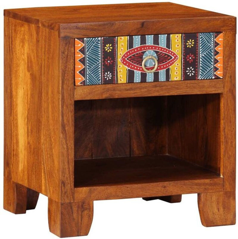 Nachttisch aus Massivholz Akazie in Braun von vidaxl im Bohemian Stil, B/T/H: 40 x 35 x 45 cm - Bild 1