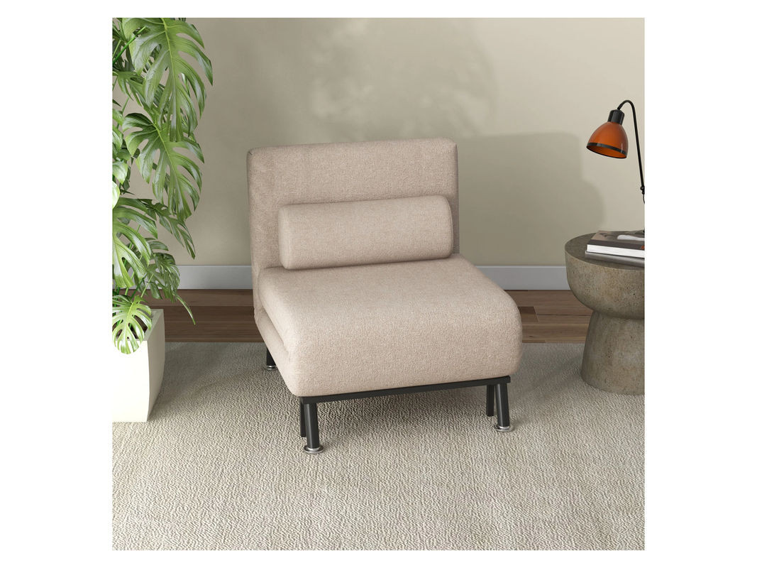 HOMCOM Schlafsessel in Beige aus Stoff mit modernem Design, Breite: 75 cm - Bild 1