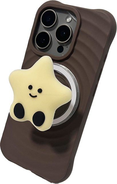 Gelber Stern Griptok Handyhalter und Telefonständer von LS für iPhone 16 und iPhone 17 Pro Max - Bild 1
