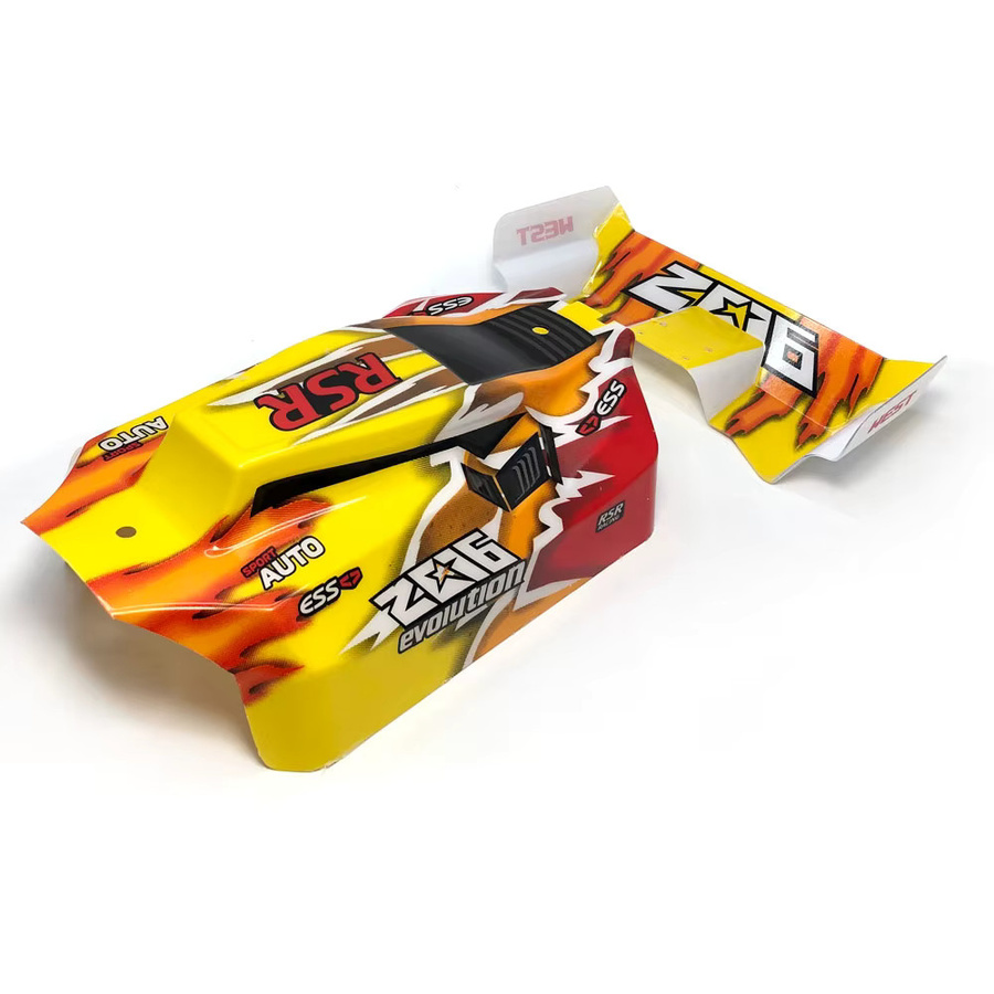 Wltoys RC Karosserie-Autoabdeckung mit PVC-Heckflügel, Zubehör, Rot - Bild 1