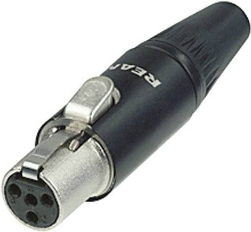Rean AV RT4FC-B Miniatur-XLR-Steckverbinder Buchse, gerade, 4 Pol, Schwarz - Bild 1