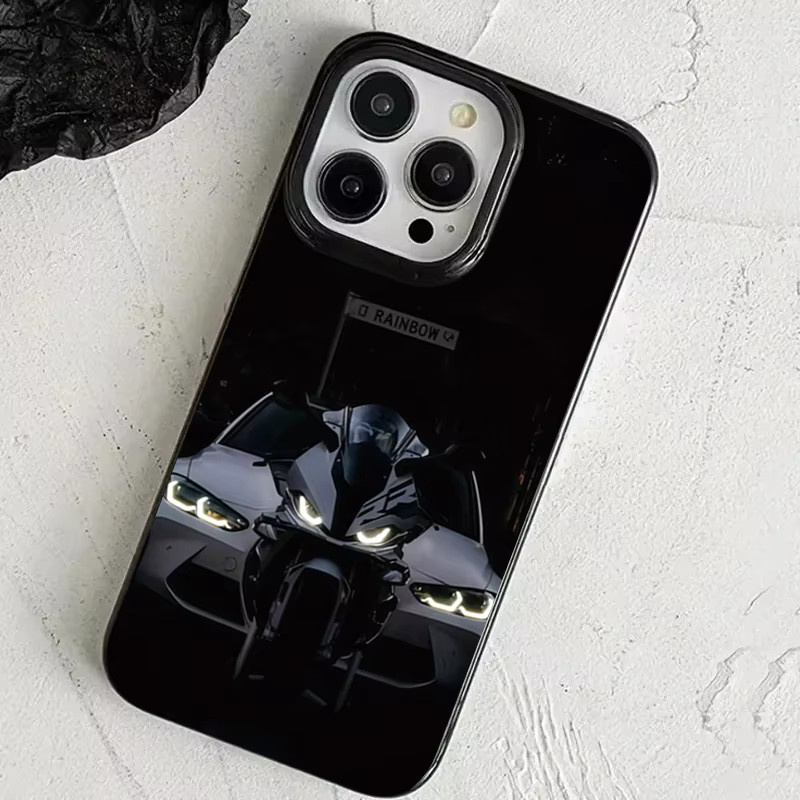 Handyhülle mit Motorrad und Auto Design für iPhone 11 bis iPhone 17 Pro Max in Schwarz - Bild 5