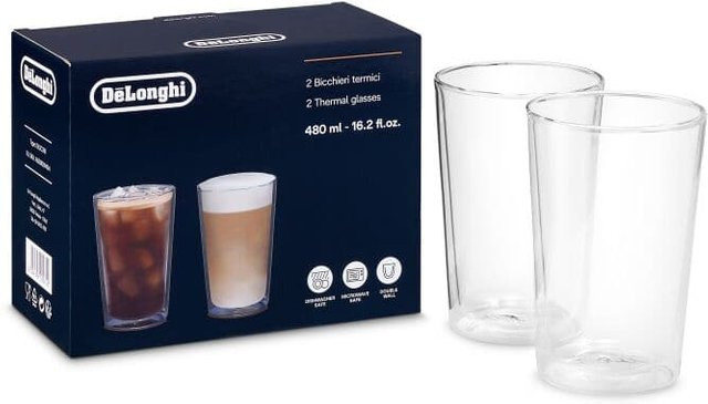 De'Longhi Doppelwandige Thermogläser transparent 2er Set mit 480 ml Inhalt - Bild 1