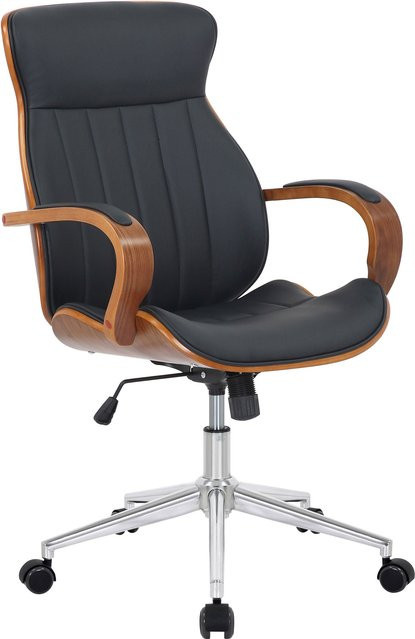 TPFLiving Bürostuhl Mellow Kunstleder Walnuss/Schwarz B/T/H: 68 x 63 x 108 cm - Bild 1