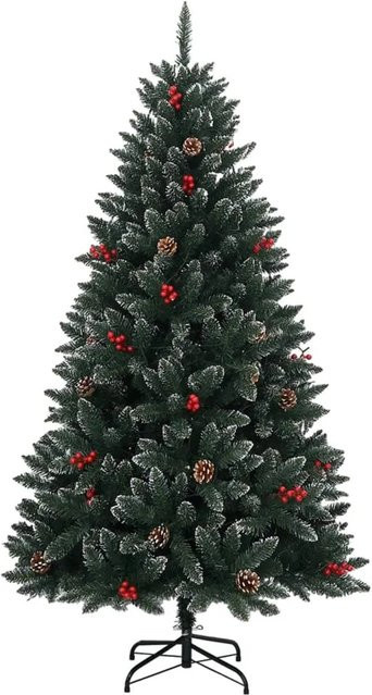 vidaXL Künstlicher Weihnachtsbaum in Grün mit 300 LEDs, Höhe: 210 cm - Bild 1