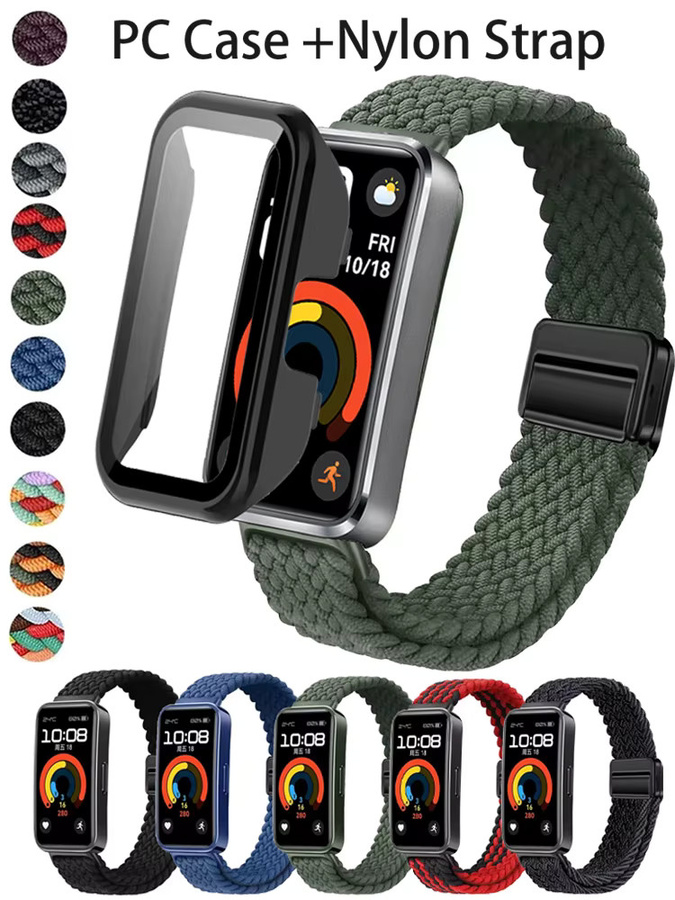 Huawei Uhrenarmband, geflochtenes Nylon-Schlaufenband, multicolor, für Huawei Band 10, 9, 8 - Bild 3