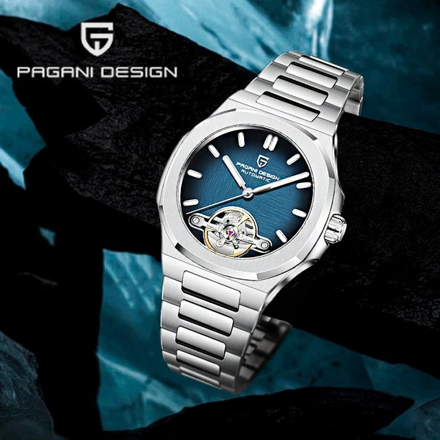 Pagani Design Armbanduhr, Automatik, Edelstahl, Blau, Herren - Bild 1