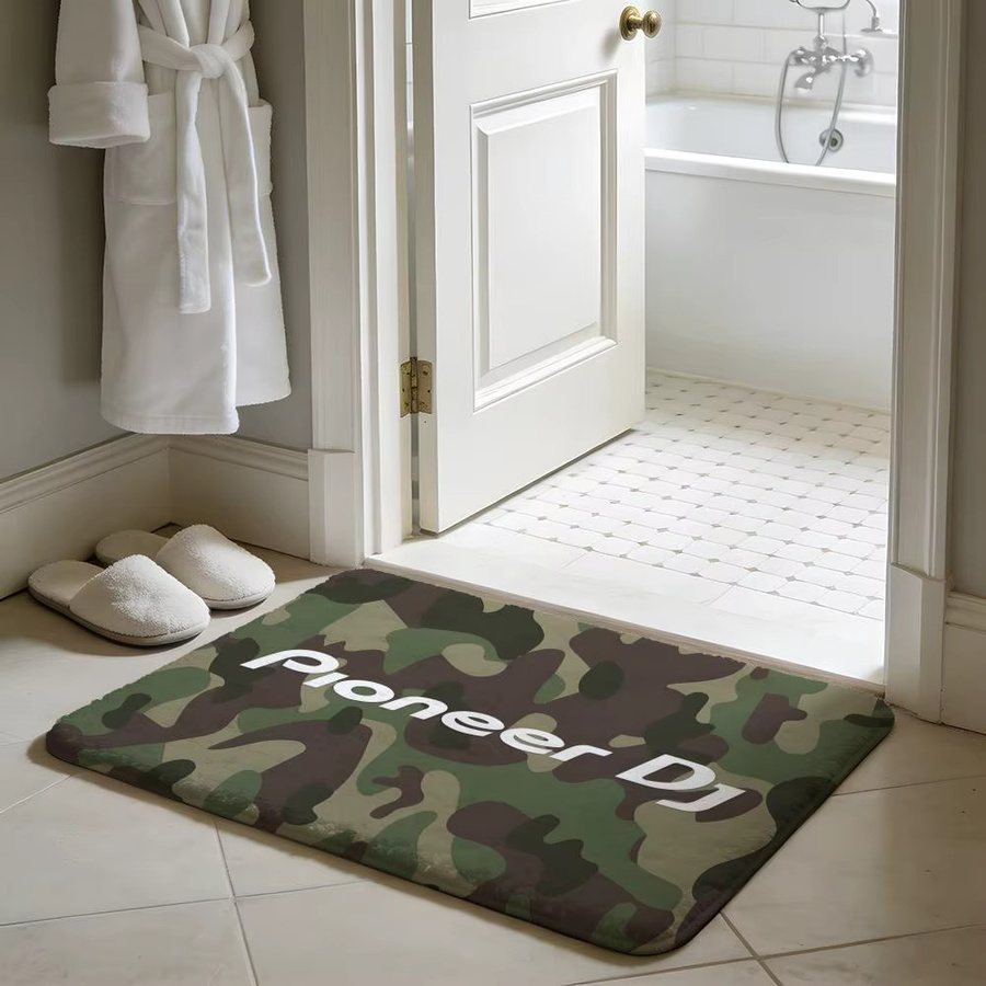 DJ Pioneers DJ Pro Bodenmatte aus Flanell, rutschfester Teppich in White/Multicolour, B/T: 60 x 40 cm - Bild 2