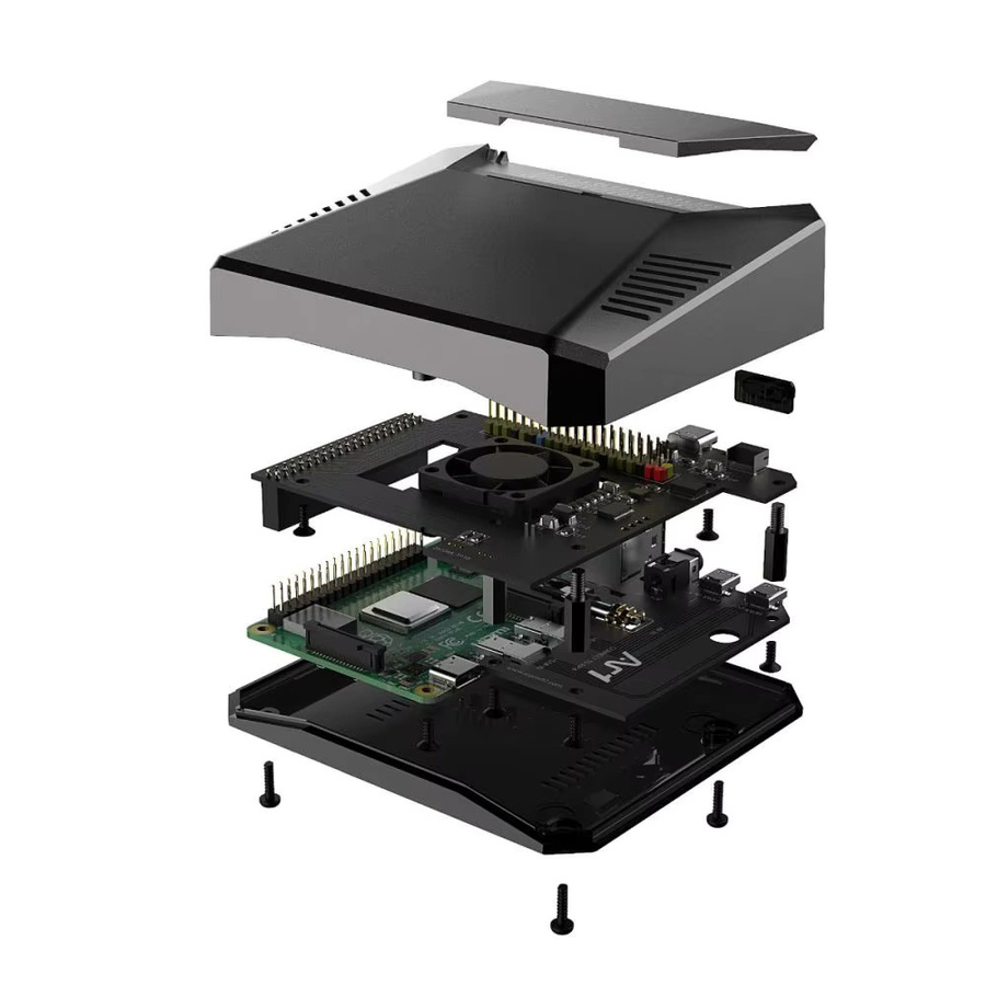 Argon ONE M.2 Gehäuse aus Aluminium mit USB 3.0 auf M.2 SATA SSD-Adapter und integriertem Lüfter für Raspberry Pi 4B in Schwarz - Bild 5