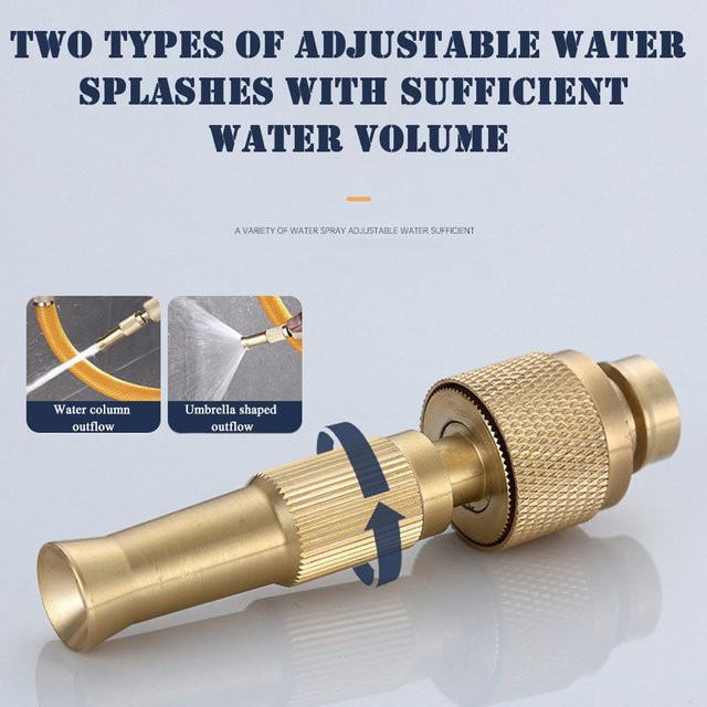 Aihogard Hochdruck Messing Wasserschlauch Düse als Multifunktions-Gartensprinkler und Werkzeug zur Gartenbewässerung sowie Autowäsche in Gold - Bild 1