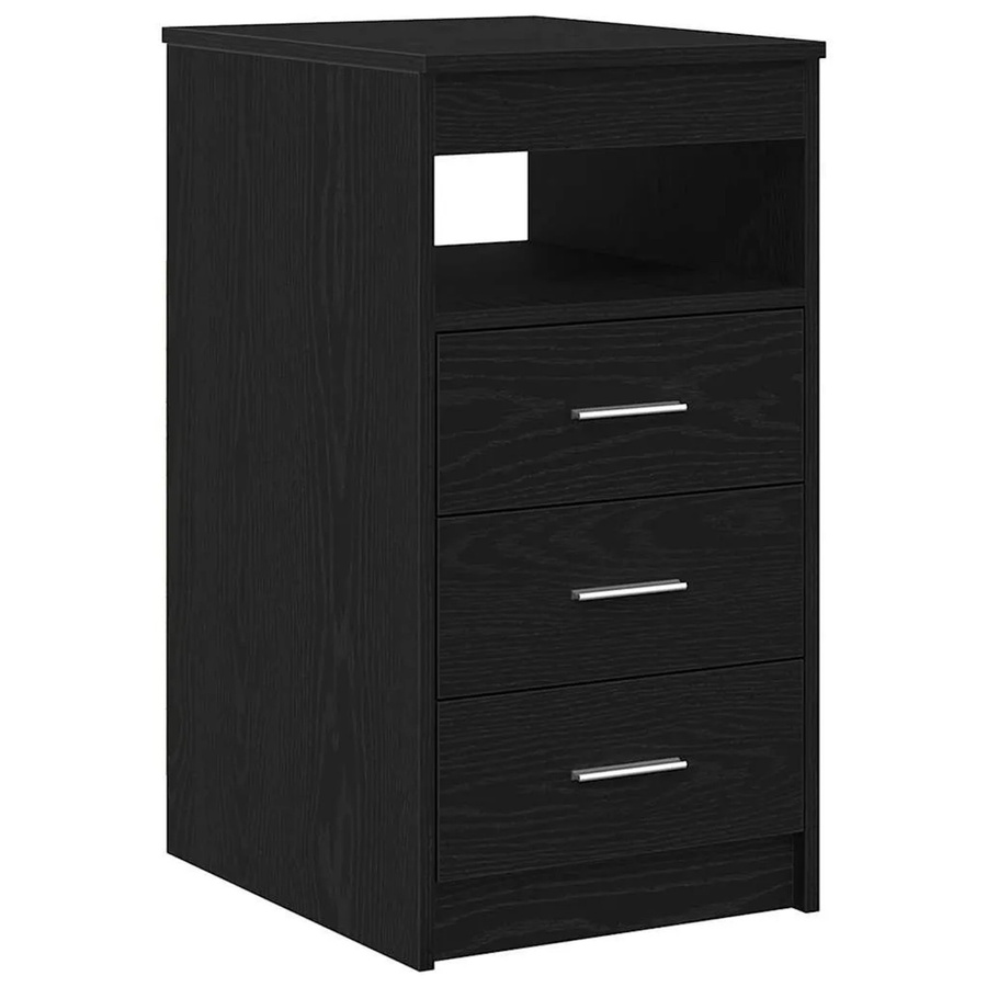 vidaXL Schubladenschrank in Schwarz und Eichen-Optik aus Holzwerkstoff, B/T/H: 40 x 50 x 76 cm - Bild 2