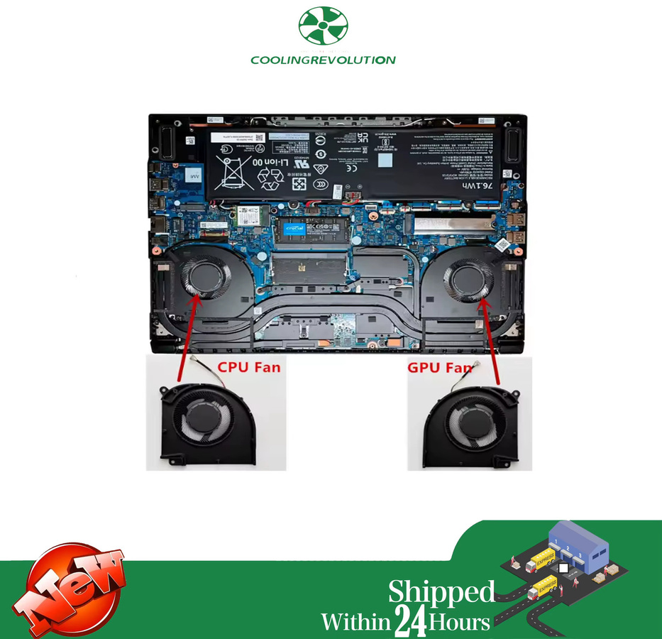 Gigabyte Aero X16 Copilot+ PC Lüfter für CPU und GPU in Schwarz (Modell EG61H EG75051S1-C060-S9A EG75051S1-C070-S9A) - Bild 2