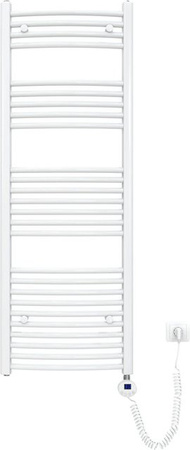 Emke Elektrischer Badheizkörper Gebogen mit Thermostat und WLAN-Steuerung, Handtuchtrockner mit Heizstab, Weiß, Höhe: 140 cm, Breite: 50 cm