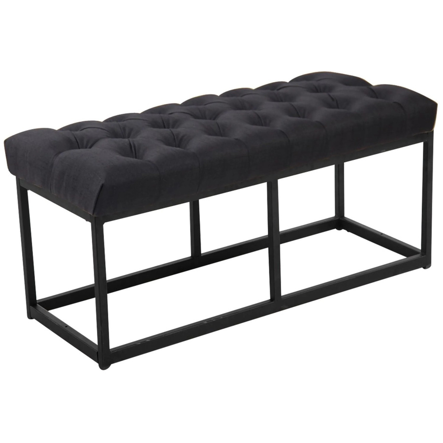 DELUKE Sitzbank MEXICO Polsterbank aus Stoff in Schwarz, B/T/H: 100 x 38 x 46 cm - Bild 2
