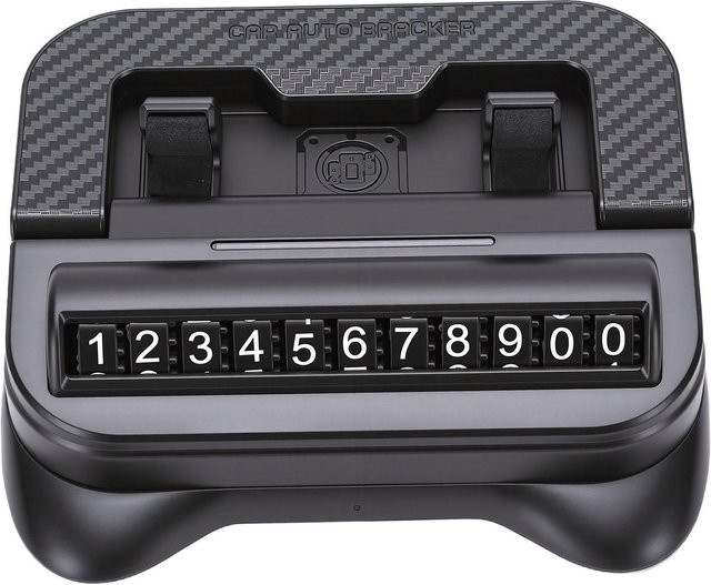 TOMTOP Universeller Armaturenbrett Handyhalter mit Parknummernschild und Saugnapf, 360 Grad drehbarer Auto-Telefonständer für Wohnmobile, Schwarz - Bild 1