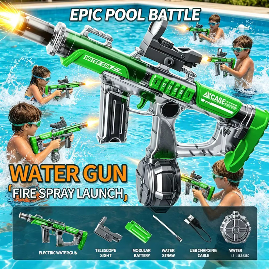 CTMA Wasserpistole, Elektrisch, mit Licht und Sound, Dauerfeuer, Rückstoßfunktion - Bild 4