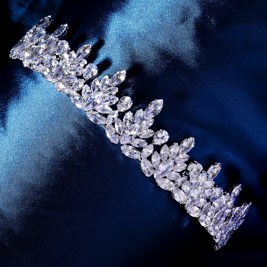 Haarschmuck Tiara, Zirkonia, Silber, Damen - Bild 3