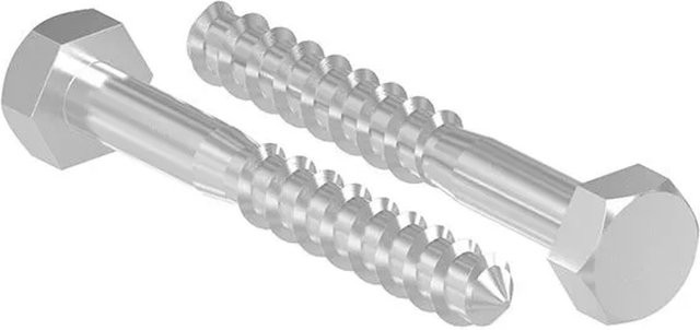 FeNau Sechskant-Holzschraube aus V2A Edelstahl in Silber, Durchmesser: 8 mm, Länge: 60 mm, DIN 571 - Bild 1