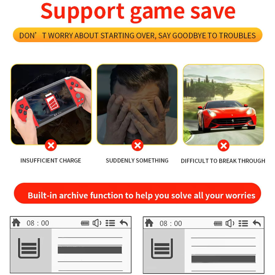 AyeBeau Tragbare Handheld Videospiel TV Retro Videospielkonsole Arcade Player - Bild 4