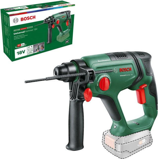 Bosch UniversalHammer Akku-Bohrhammer 18V mit SDS-plus und 2,0 J Schlagkraft in Grün/Schwarz (ohne Akku) - Bild 1