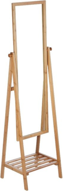 Relaxdays Standspiegel aus Bambus in Natur Braun, schwenkbar und höhenverstellbar, B/T/H: 40 x 36 x 159,5 cm - Bild 1