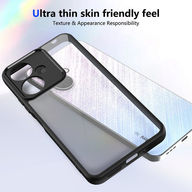 Stoßfeste TPU Handyhülle für Redmi 14C 13C 12C 4G 5G und Redmi 12 13 in Transparent und Grau von CYYWN - Bild 1