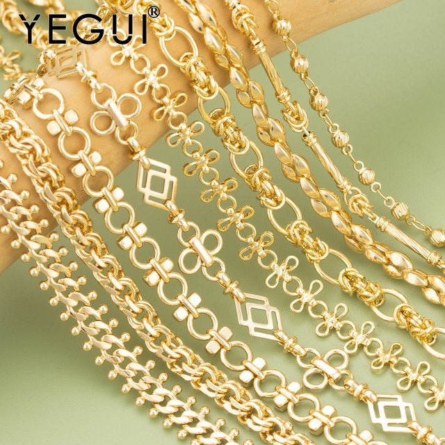 YEGUI Halskette, 750 Gold, Kupfer, 50 cm, Unisex - Bild 1