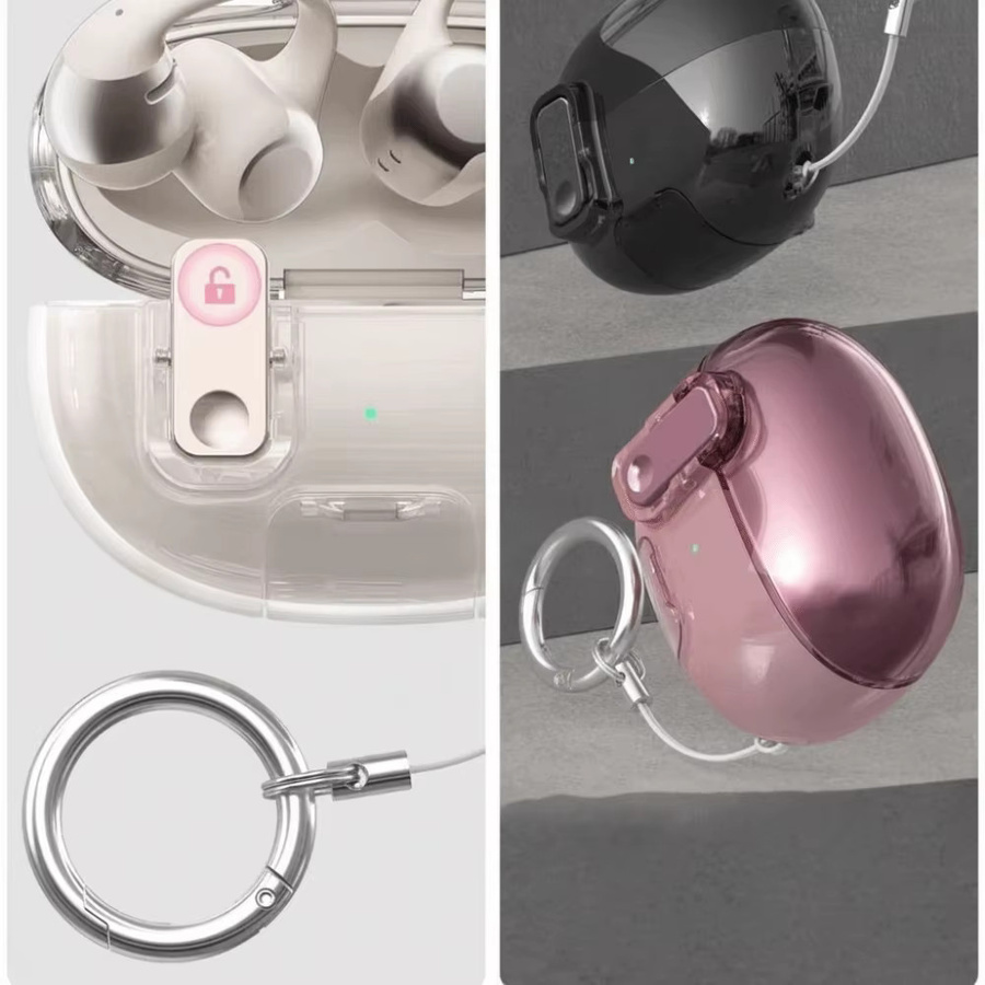 Shokz OpenDots ONE Schutzhülle mit Schlüsselanhänger, transparent, stoßfest und staubdicht - Bild 5