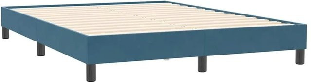vidaXL Bettgestell aus Samt in Dunkelblau B/T/H: 140 x 210 cm - Bild 1