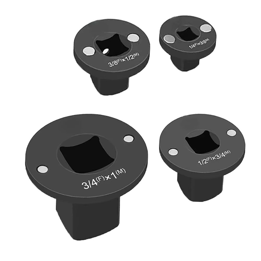 DAZZLEEX Niedrigprofil-Steckschlüsseladapter Set in Schwarz, Ratschenadapter für Elektrowerkzeuge (3/4 auf 1 Zoll, 1/2 auf 3/4, 3/8 auf 1/2 Zoll) - Bild 3