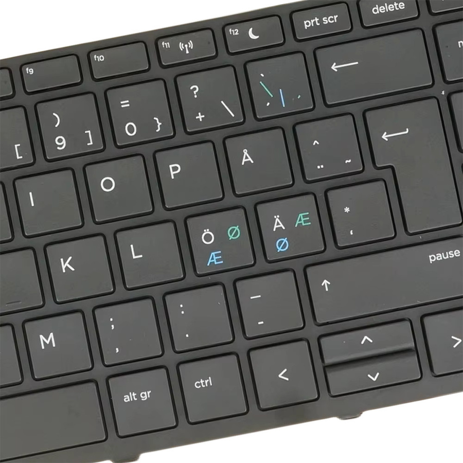 HP Laptop-Tastatur im Nordic-Layout für Probook 450 G5, 455 G5, 470 G5, 650 G4, 650 G5 in Schwarz - Bild 3