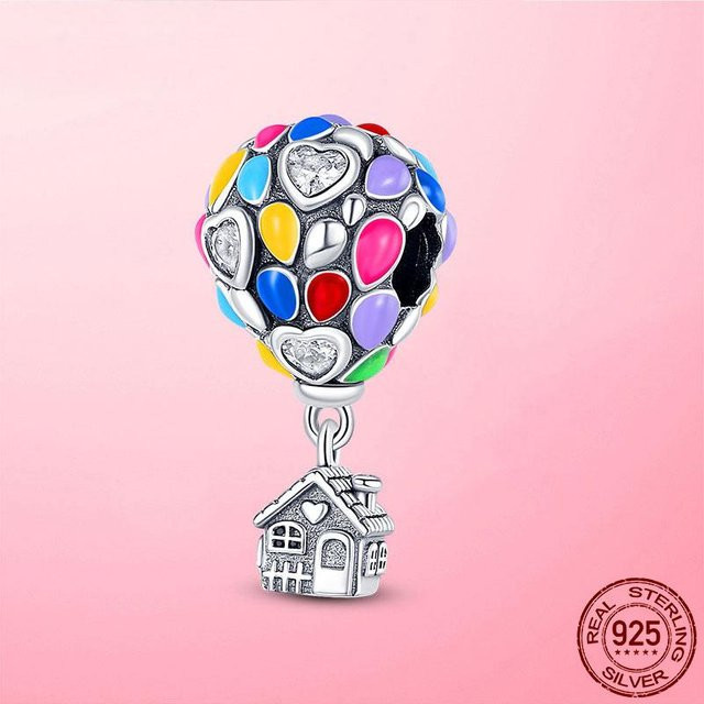 Reiseperlen Anhänger 925 Silber, Zirkonia, Blau Rosa, Damen - Bild 1