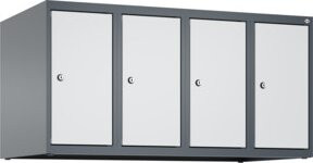 C+P Aufsatzschrank 7016/7035 mit 4 Abteilen und Zylinderschloss, anthrazitgrau/lichtgrau, B: 100 cm, H: 50 cm, T: 50 cm - Bild 1