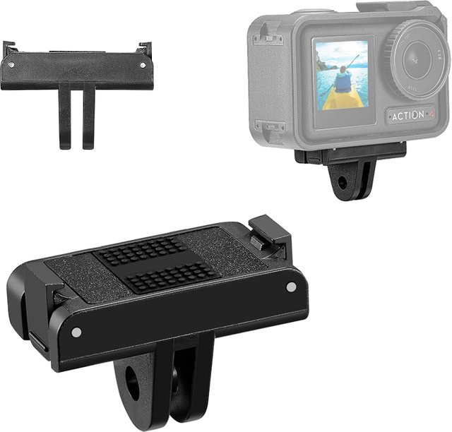 Magnetischer Adapter und faltbare Schnellwechselplatte für DJI Osmo Action 5 Pro, Action 3 und Action 4 in Schwarz - Bild 1