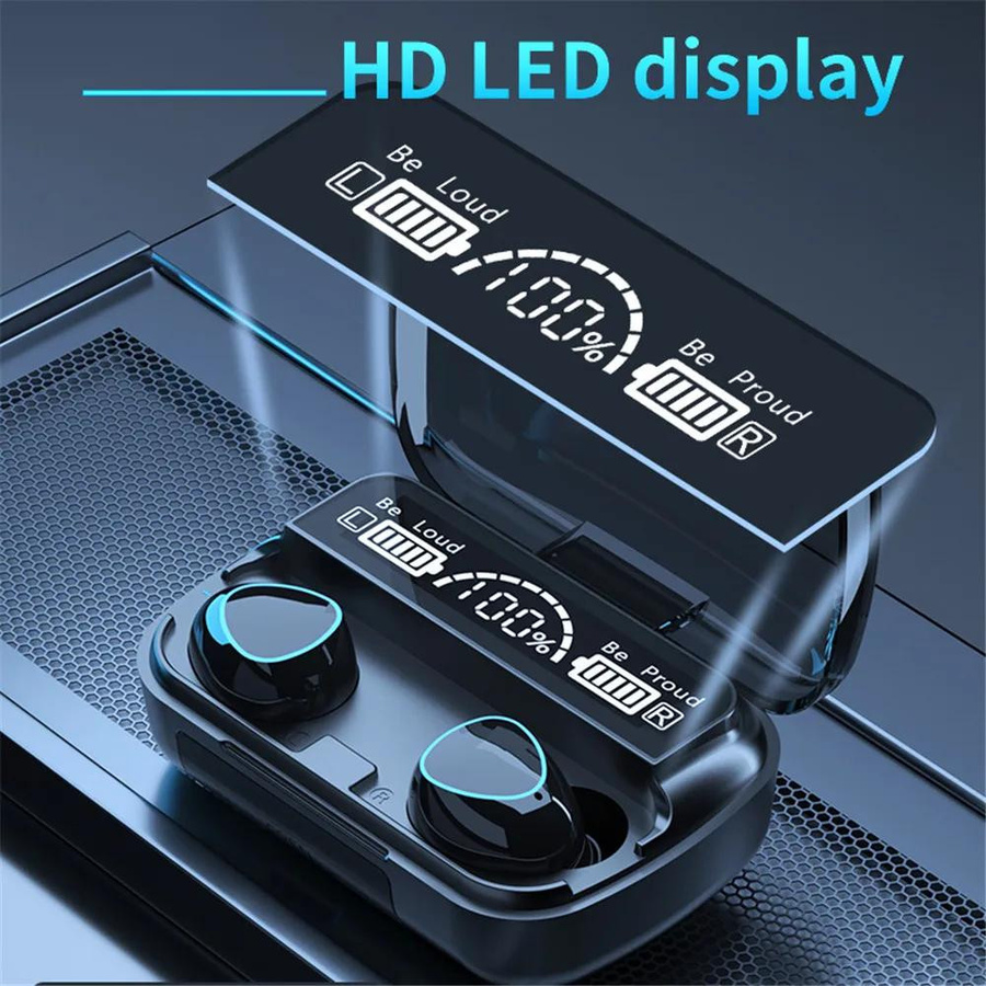 Kebidumei Kabellose In-Ear Bluetooth-Kopfhörer mit HiFi-Stereo und Geräuschreduzierung sowie LED-Anzeige in Schwarz - Bild 2