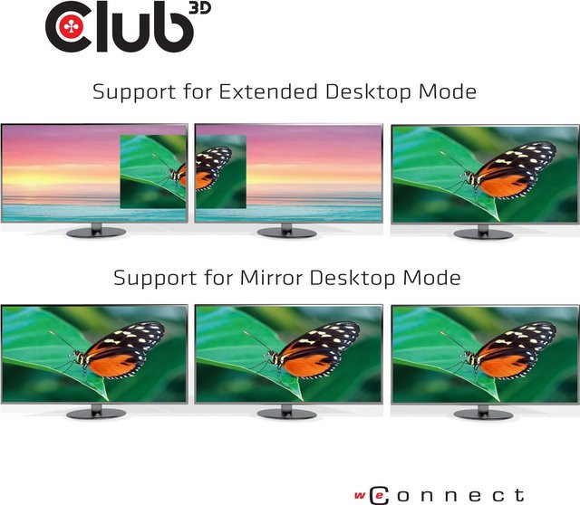 Club 3D Dockingstation USB-C 3,2 Gen 1 mit DisplayPort und 4K UHD Unterstützung in Schwarz (CSV-1550) - Bild 1