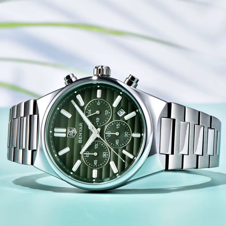 BENYAR Armbanduhr Chronograph, Edelstahl, Saphirglas, Quarz, 42 mm, Herren - Bild 6