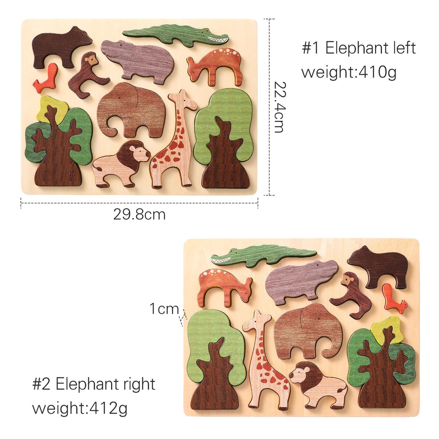 juhe Tier-Puzzle Holz Handgriff-Panel Bunt ab 4-6 Jahren - Bild 6