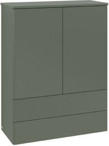 V&B Highboard Antao mit Frontstruktur in Grau, Wandmontage, B: 81,4 cm, H: 104 cm, T: 35,6 cm - Bild 1