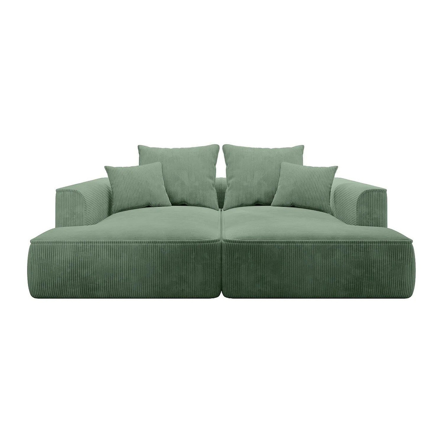 Vente-unique Sofa Pineta in Mandelgrün mit Cord-Bezug, Breite: 230 cm - Bild 2